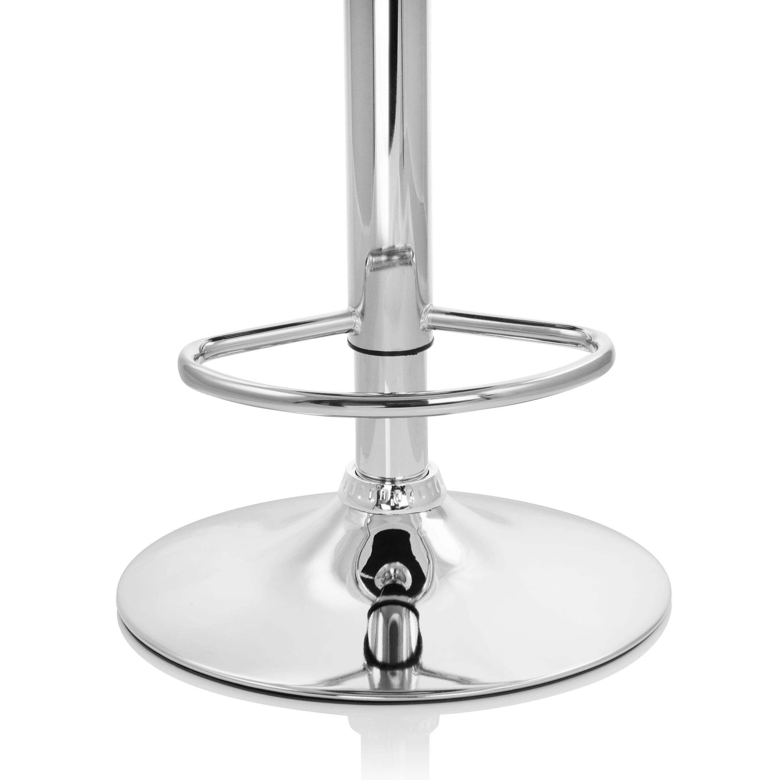 Alt View 7. Elama - Elama 2 Piece Faux Leather Retro Adjustable Bar Stool in White with Chrome Handles and Base - White.