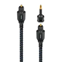 AudioQuest - Vodka Optical 9.8' Digital Toslink Fiber-Optic Cable + Mini-Adaptor with Toslink to Toslink Connectors - Blue on Black - Front_Zoom