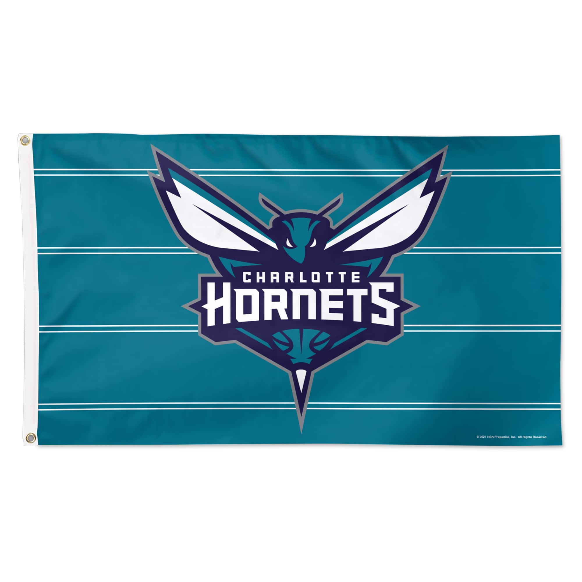 WinCraft - Charlotte Hornets 3' x 5' Horizontal Stripe Deluxe Single-Sided Flag - Multicolor