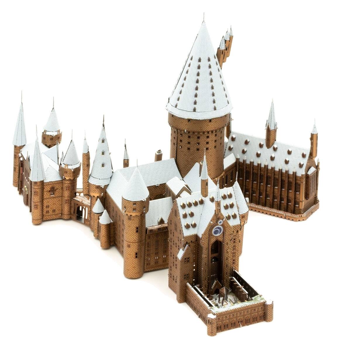 Alt View 3. Metal Earth - Metal Earth Premium Series Hogwarts Castle in Snow 3D Metal Model Kit Fascinations - Silver.