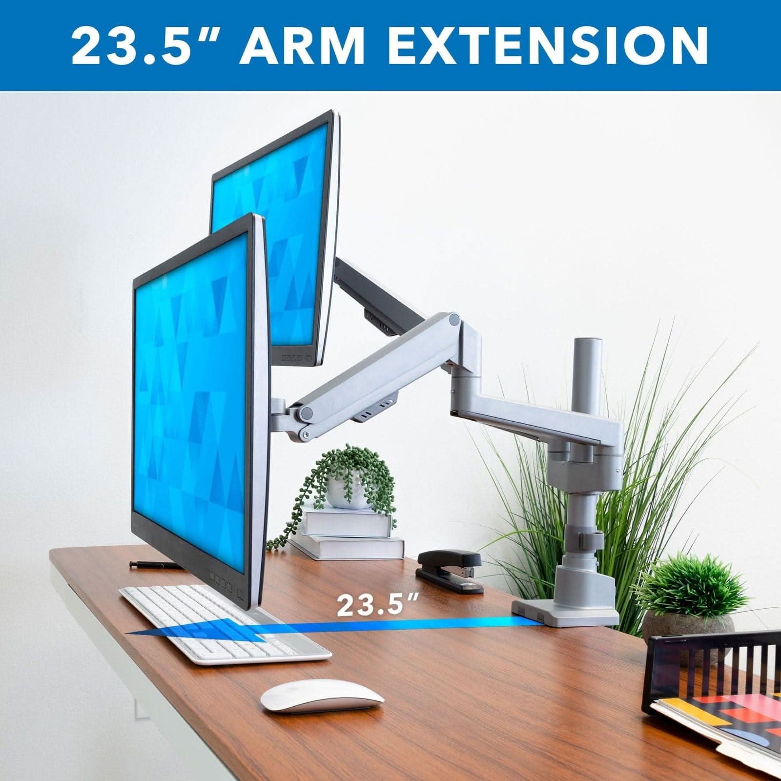 Mount-It! Full Motion Dual Monitor Desk Mount - Thumbnail 5