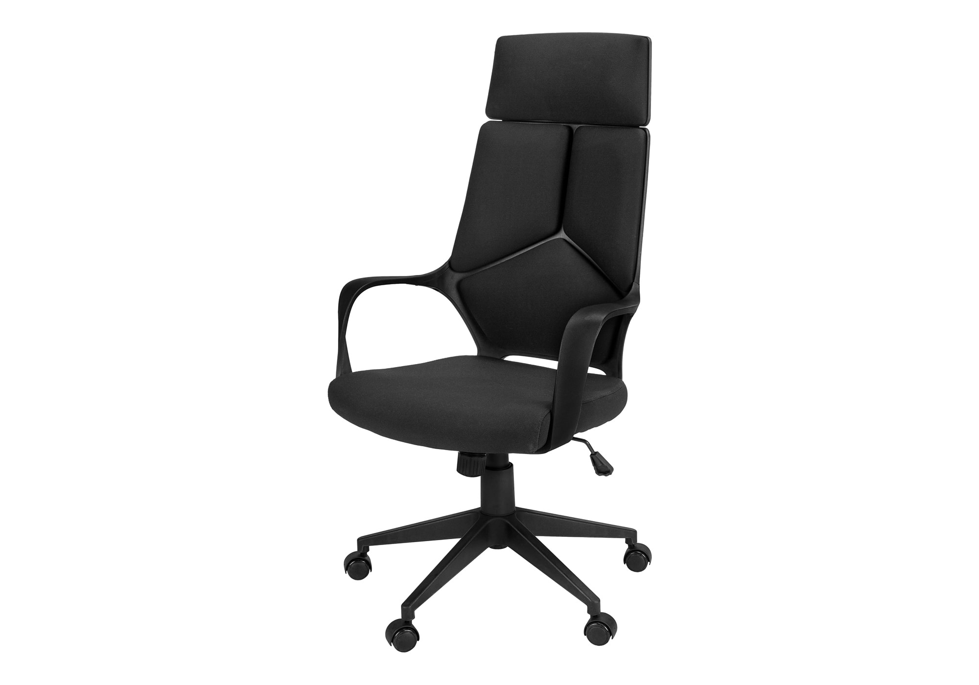 Spaco - Executive Office Chair, Ergonomic, Adjustable Height, Swivel, Armrests and Fabric, for Home Office - Black