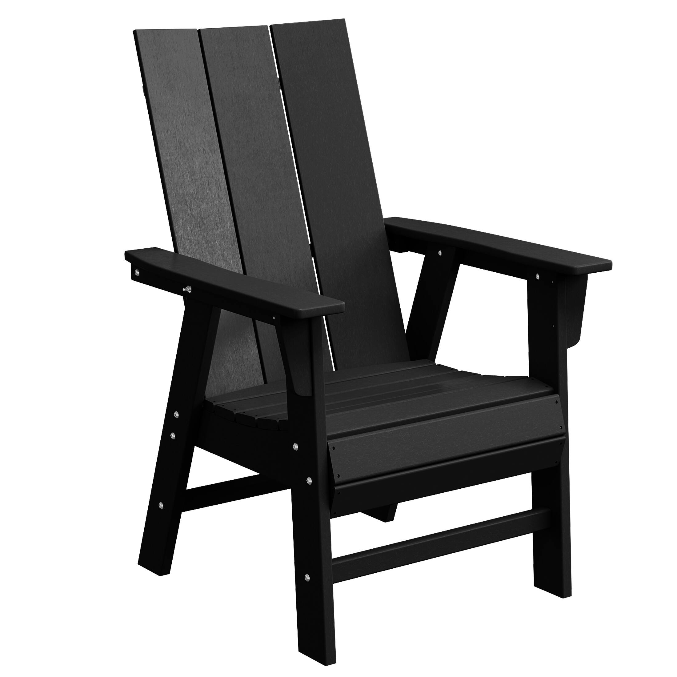 Left. WestinTrends - WestinTrends Ashore Outdoor Patio HDPE Plastic Modern Adirondack Dining Chairs (Set of 2) - Black.