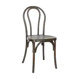 Flash Furniture - HERCULES Commercial Dark Indoor/Outdoor Wood Look Stackable Resin Thonet Style Chair - Brown
