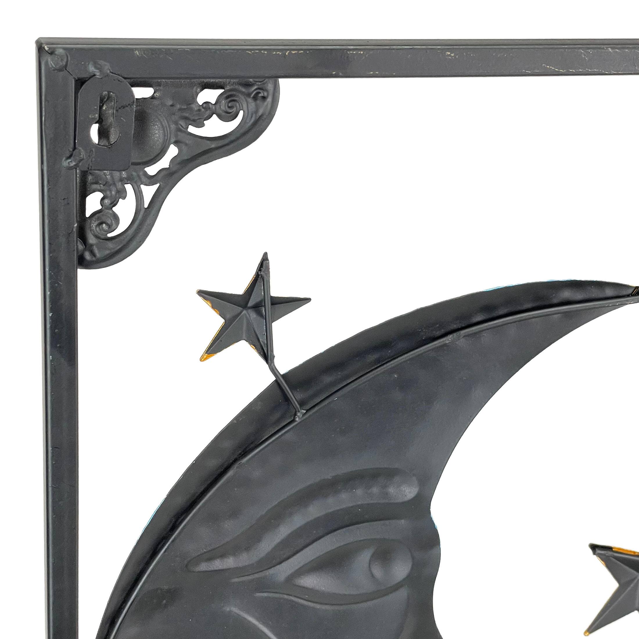 Alt View 6. Zeckos - Tri-Tone Celestial Sun Moon and Stars Indoor/Outdoor Metal Wall Art - Copper.