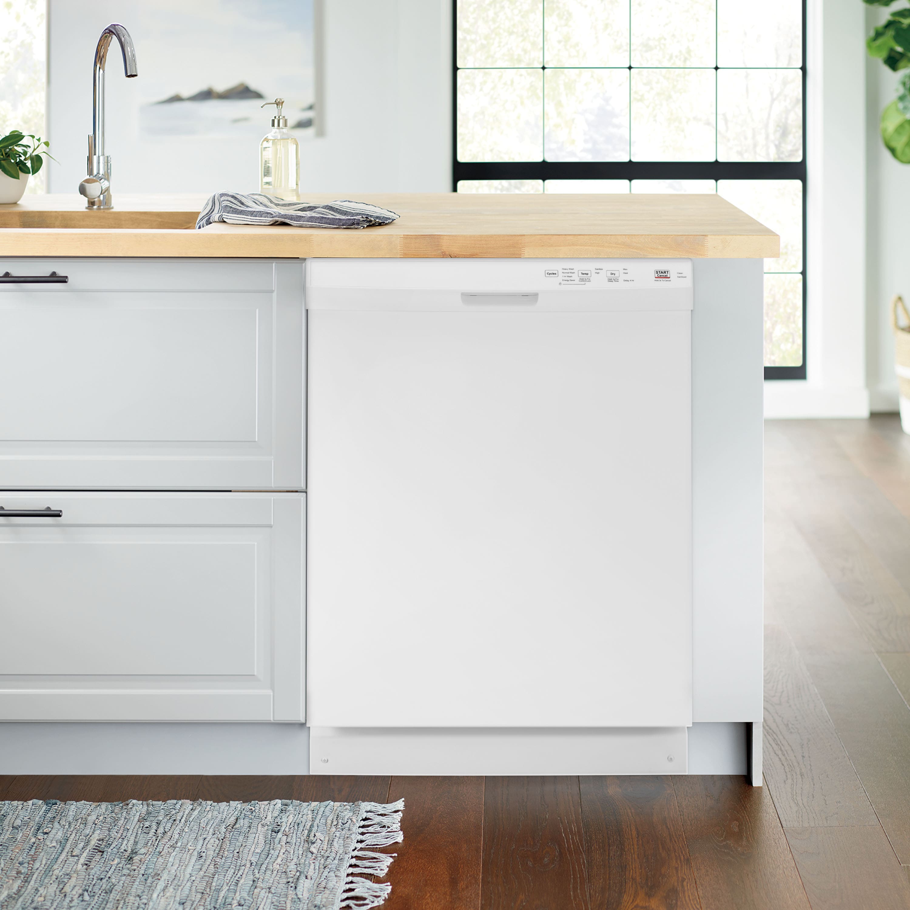 Alt View 1. Insignia™ - 24” Front Control Built-In Dishwasher with DishSense™, ENERGY STAR Certification, and Operating Sound Level 52 dBA - White.