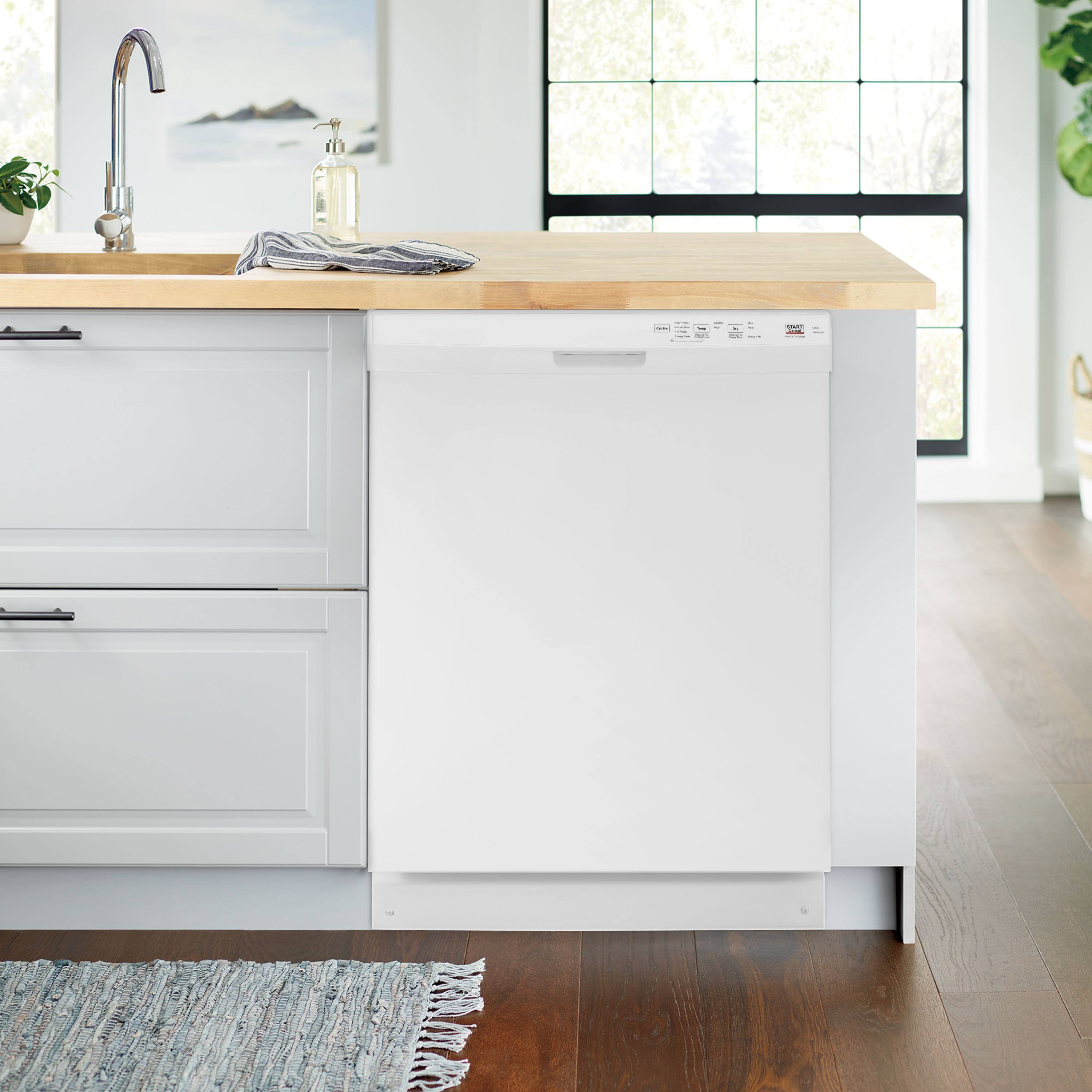 Alt View 1. Insignia™ - 24” Front Control Built-In Dishwasher with DishSense™, ENERGY STAR Certification, and Operating Sound Level 52 dBA - White.