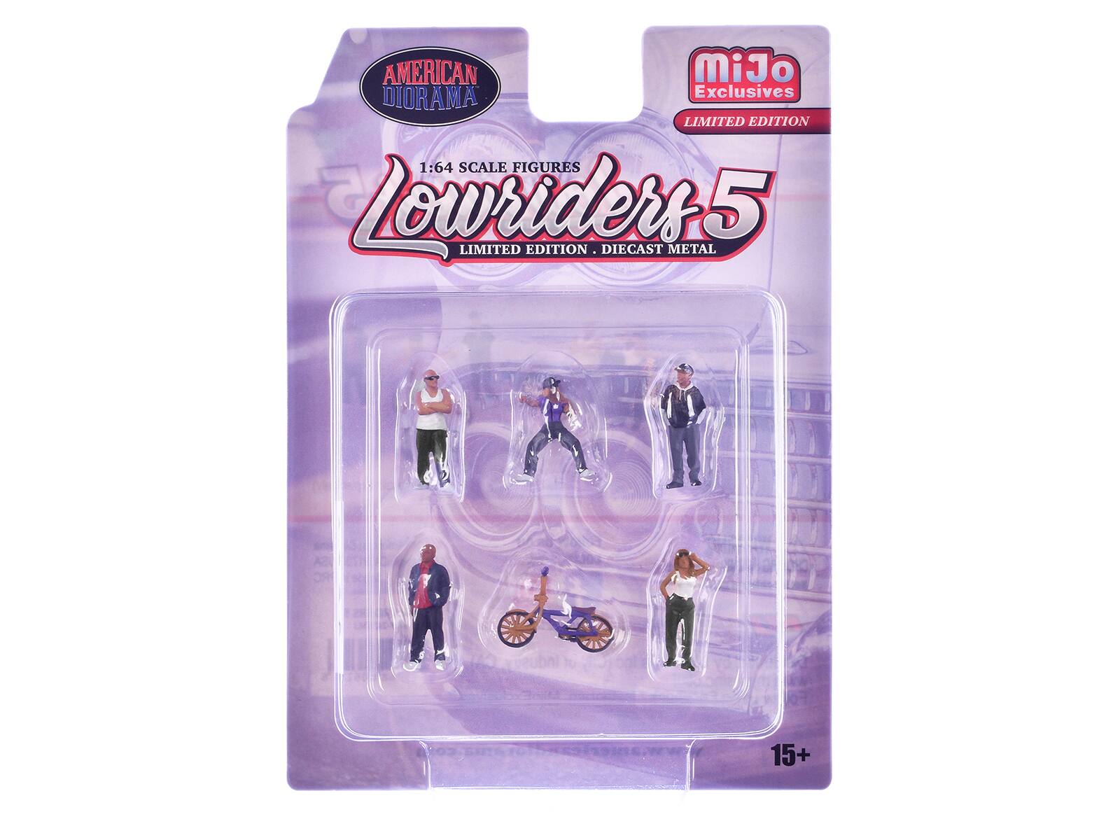 AMERICAN DIORAMA Exclusives LIMITED EDITION 1:64 SCALE FIGURES 5 Lowriders 5 LIMITED EDITION DIECAST METAL 15+