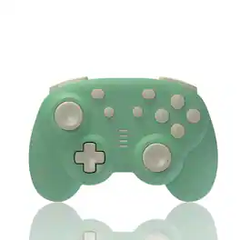 turbX - Mini Mate Wireless Gaming Controller for Switch & PC, LED RGB Charging Stand, 6-Axis Gyro, 3D Joystick - Green