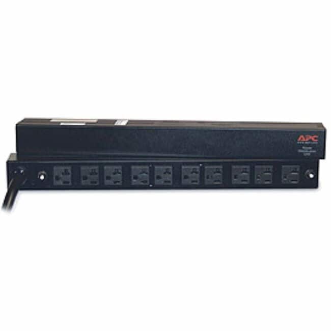 APC - NetShelter Basic Rack PDU, 1U, 30A, 120V, 10 NEMA 5-20 outlets - Basic - NEMA L5-30P - 10 x NEMA 5-20R - 100 V, 120 - Black