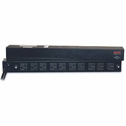 Front. APC - APC NetShelter Basic Rack PDU, 1U, 30A, 120V, 10 NEMA 5-20 outlets - Basic - NEMA L5-30P - 10 x NEMA 5-20R - 100 V, 120 - Black.