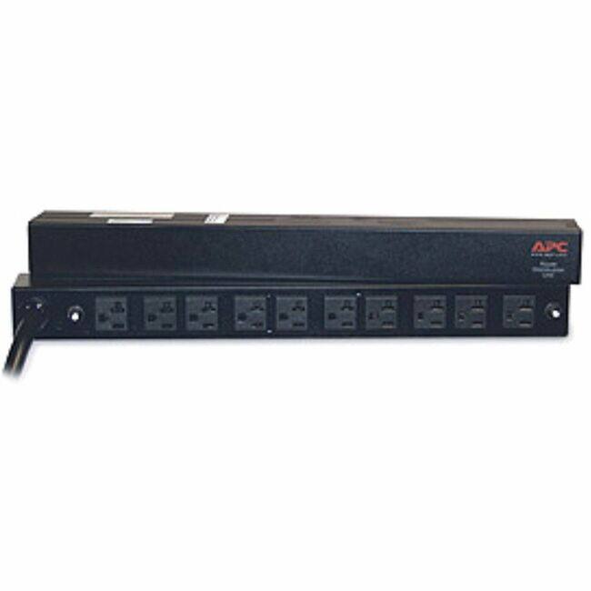 Front. APC - APC NetShelter Basic Rack PDU, 1U, 30A, 120V, 10 NEMA 5-20 outlets - Basic - NEMA L5-30P - 10 x NEMA 5-20R - 100 V, 120 - Black.