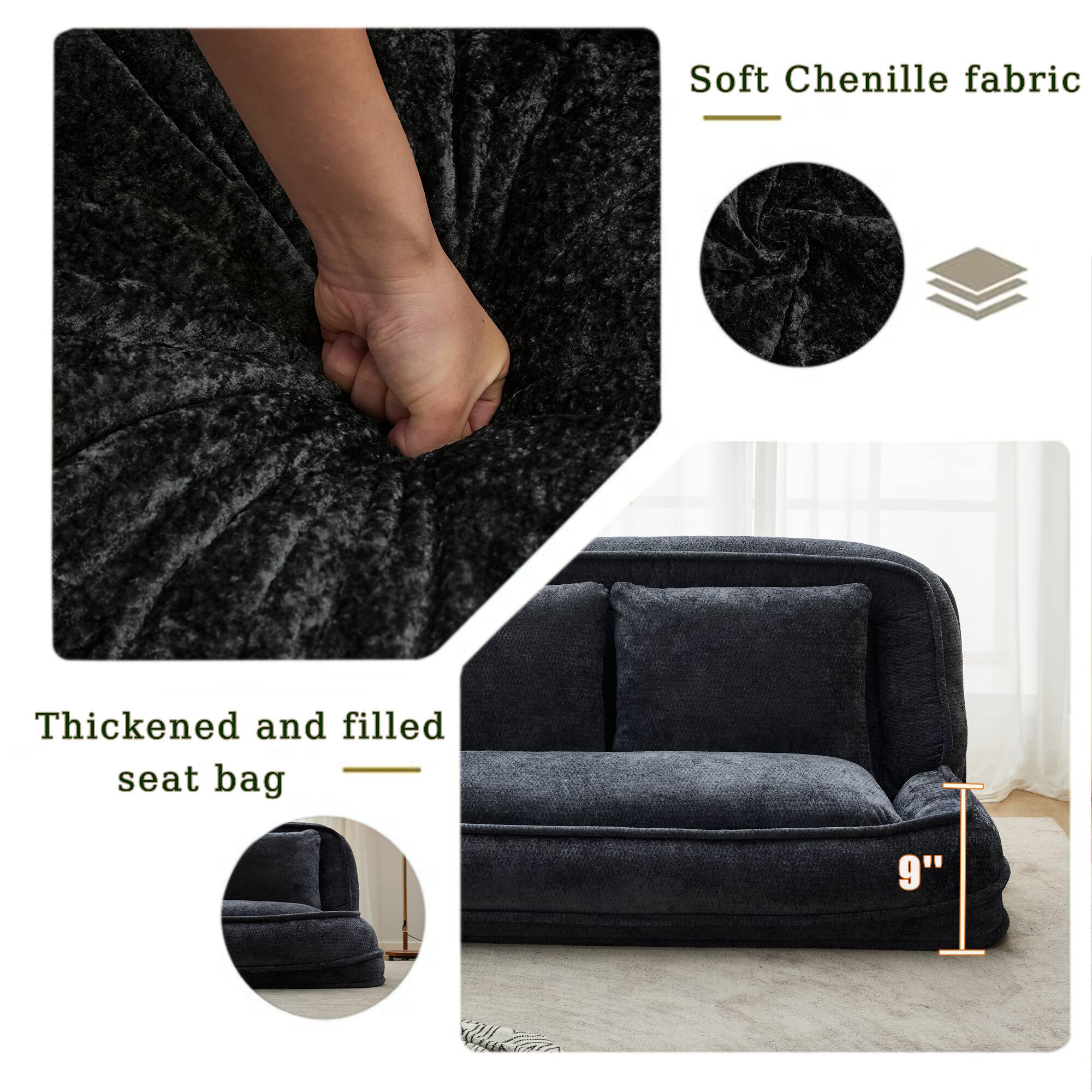 Soft Chenille fabric

Thickened and filled seat bag

9"