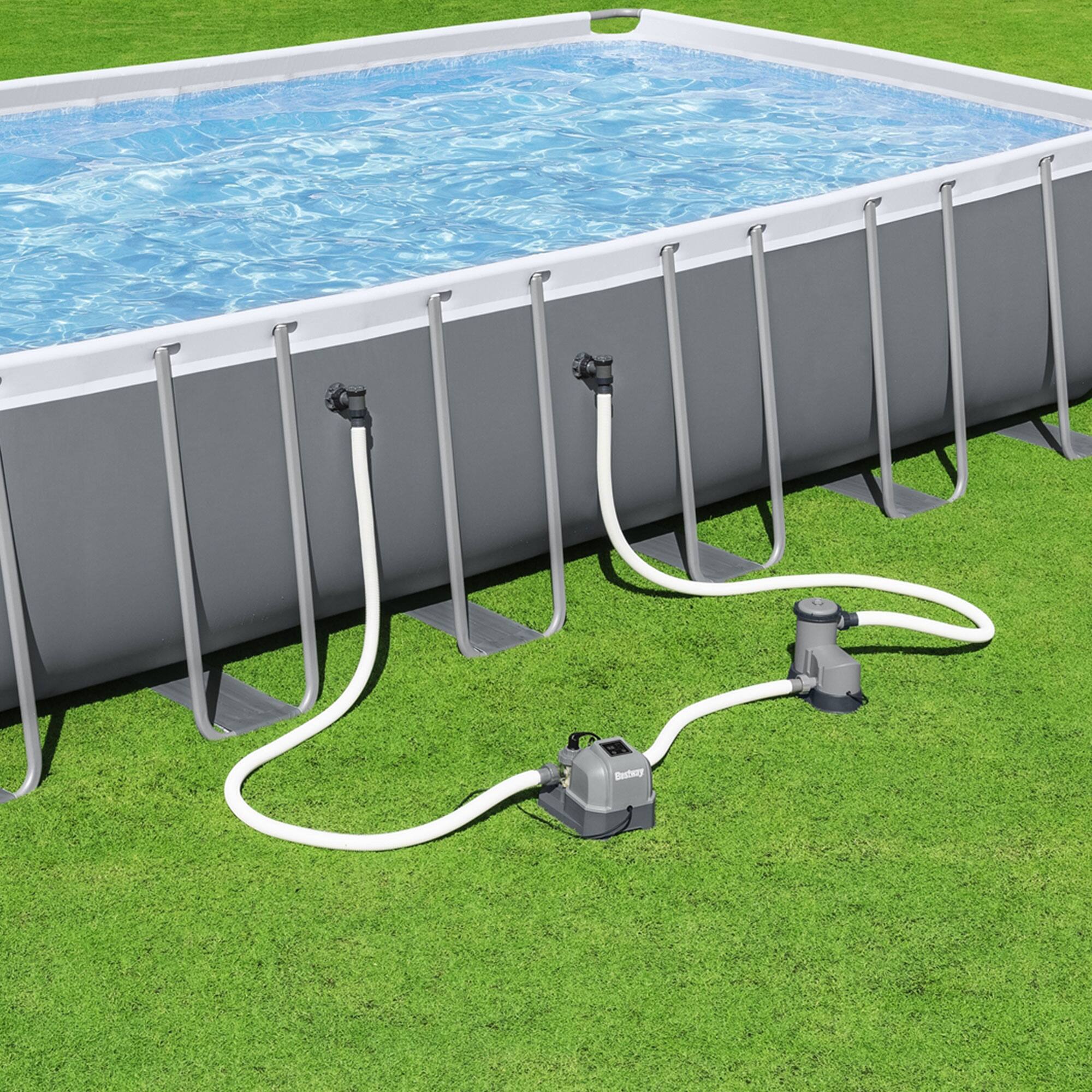 Alt View 7. Bestway - Bestway Flowclear Hydrogenic 6 G/H Digital Self Cleaning Saltwater Chlorinator - Gray.