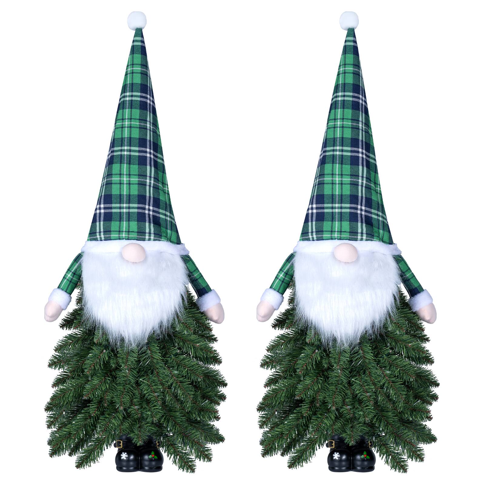 Front. Costway - Costway 2 PCS 3 ft Mini Xmas Tree with 86 Full Branch Tips 20 LED Lights 8 Lighting Modes - Green.