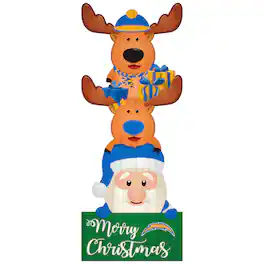 Fan Creations - Los Angeles Chargers 31'' Santa Stack Leaner - Multicolor