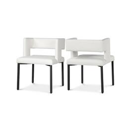 Meridian Furniture - Caleb Vegan Leather Dining Chair, Set of 2 - White
