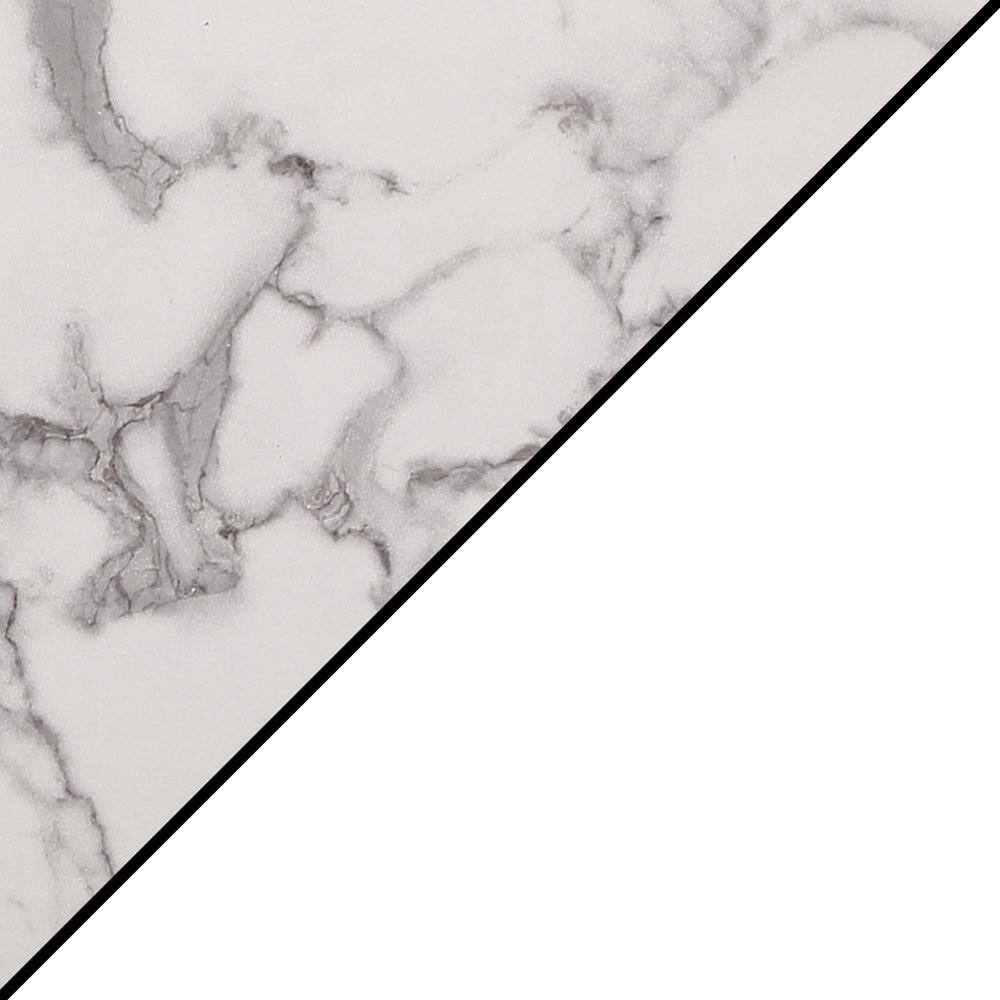 Back. Convenience Concepts - American Heritage Round Coffee Table with Shelf - White Faux Marble/White.