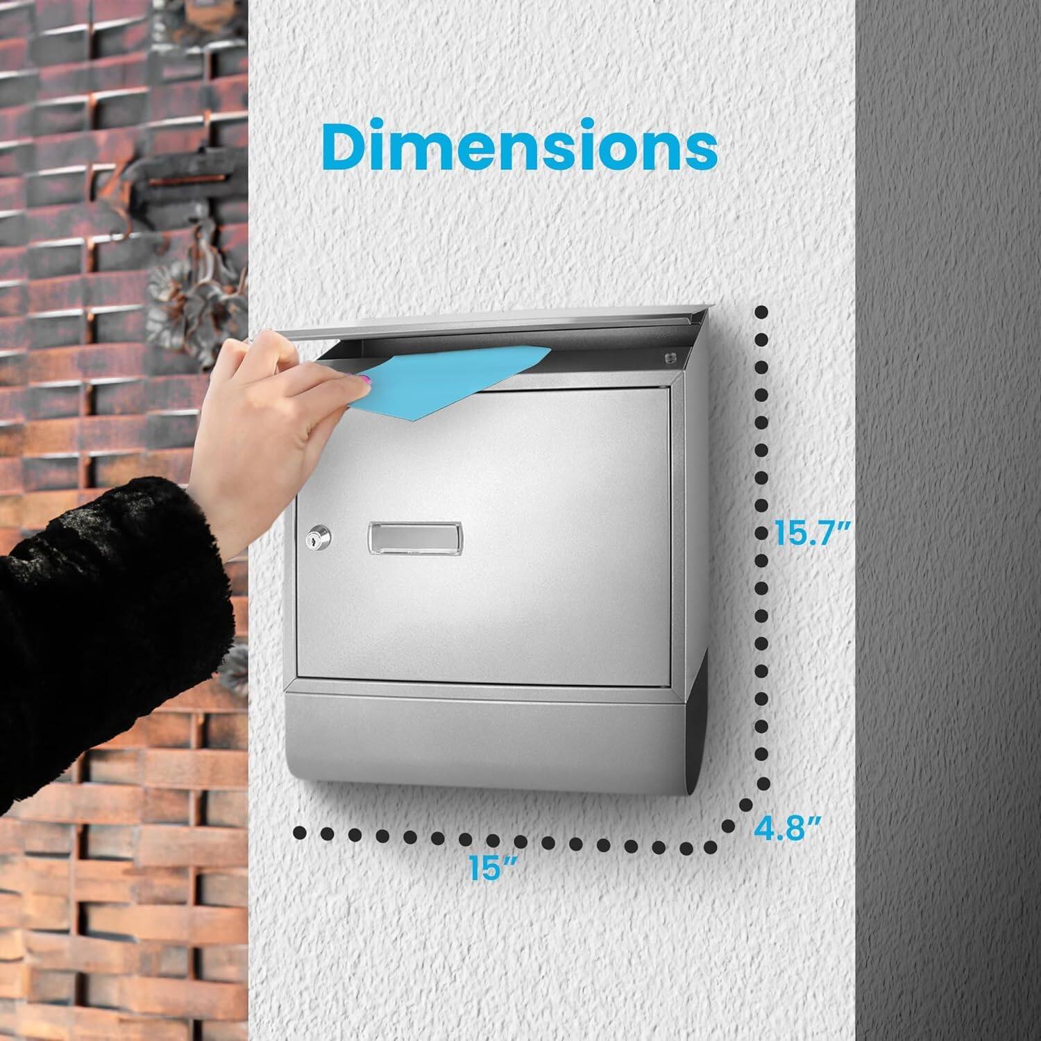 Dimensions: 15.7" x 15" x 4.8"