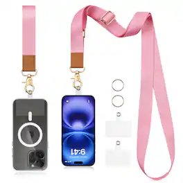 Vena - Phone Lanyard, Cell Phone Strap Crossbody Neck Wrist Strap Phone Holder, Detachable Cell Phone Lanyard Strap - Pink