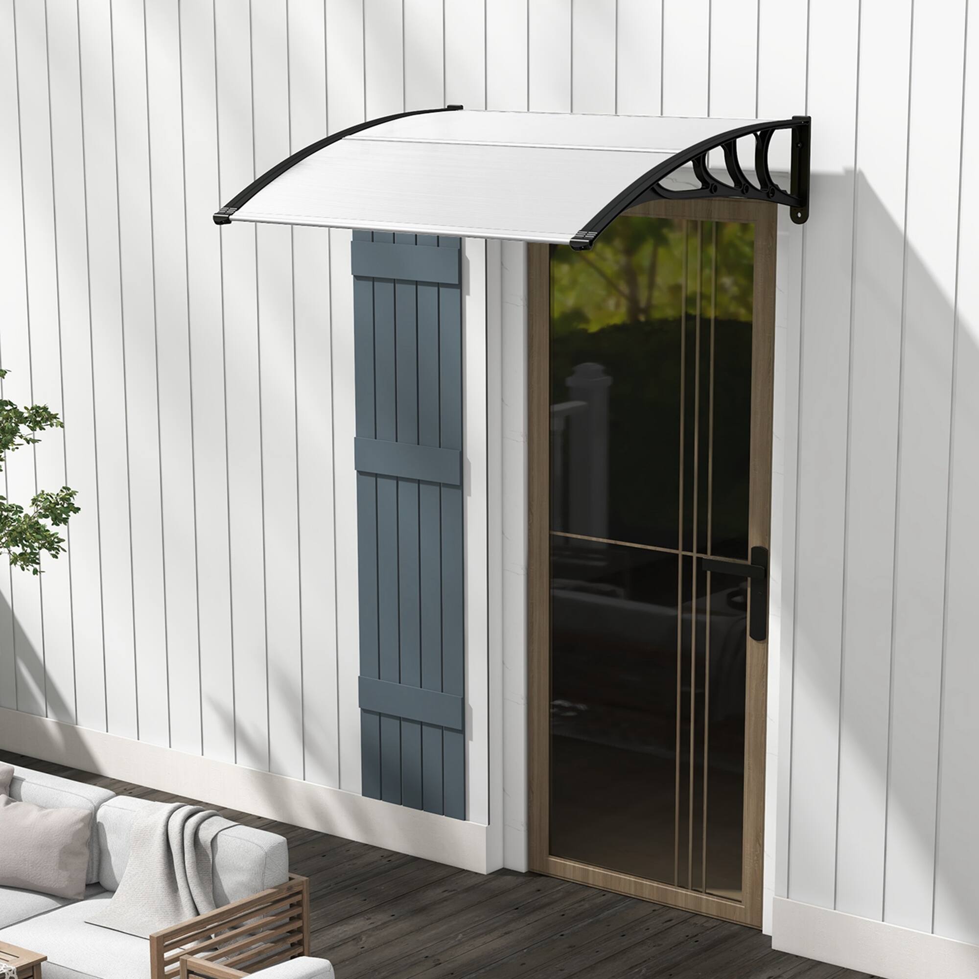 Alt View 1. Costway - Costway 48" x 40" Window Outdoor Awning Door Canopy Exterior Awning Canopy - Black.