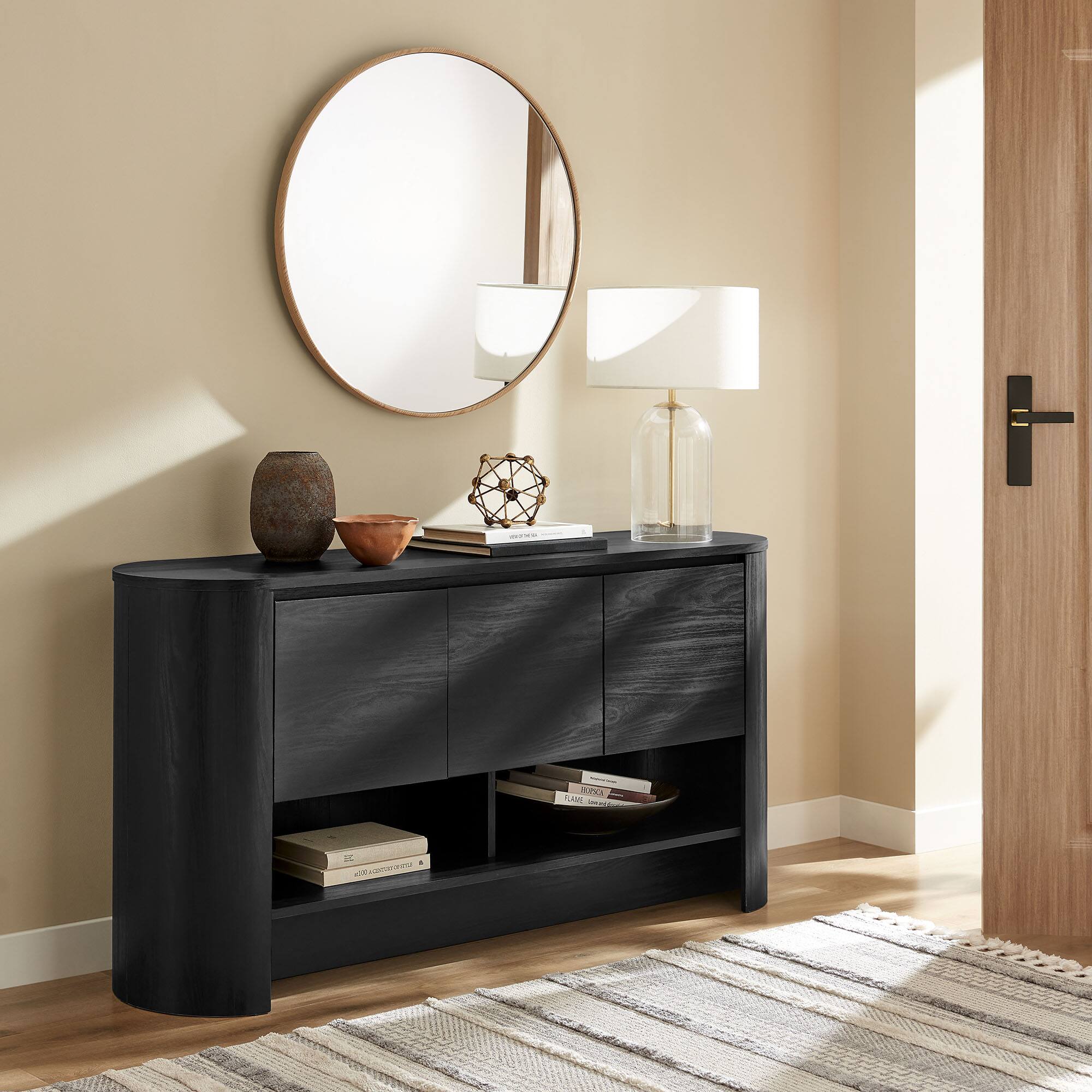 Alt View 1. Modway - Duval 62 Inch Oval Sideboard by Modway - Black.