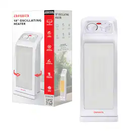 Aiwa - AIWA- 18" OSCILATING HEATER - White