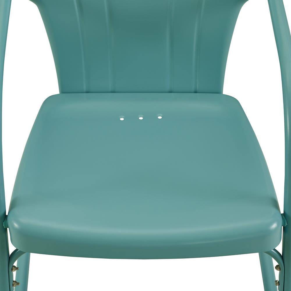 Alt View 9. Crosley Furniture - Tulip 3Pc Retro Outdoor Bistro Set - Bistro Table & 2 Chairs - Pastel Blue Satin.