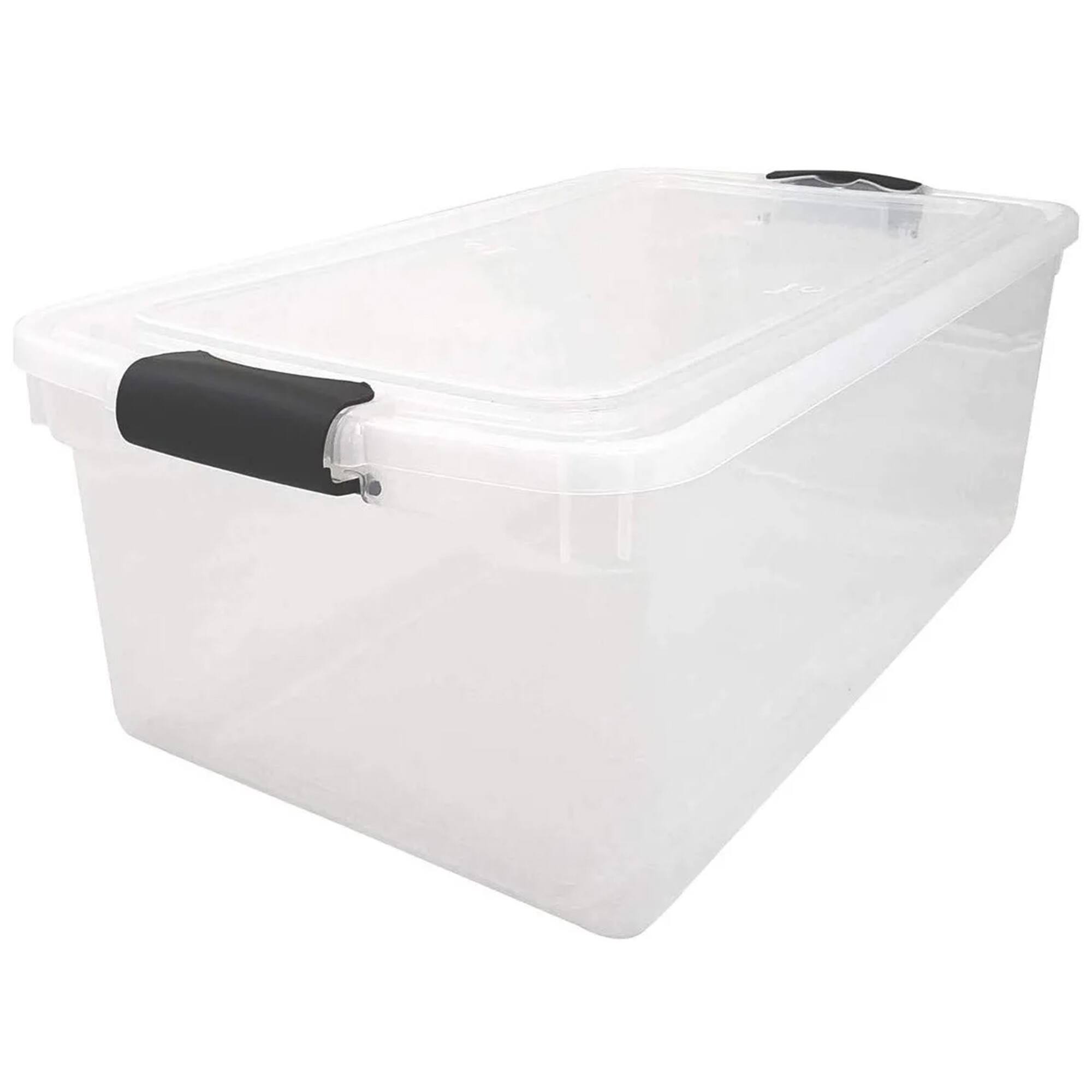 Alt View 8. Homz - Homz 66 Qt Clear Storage Organizing Container Bin with Latching Lids (4 Pack) - Gray Latch.