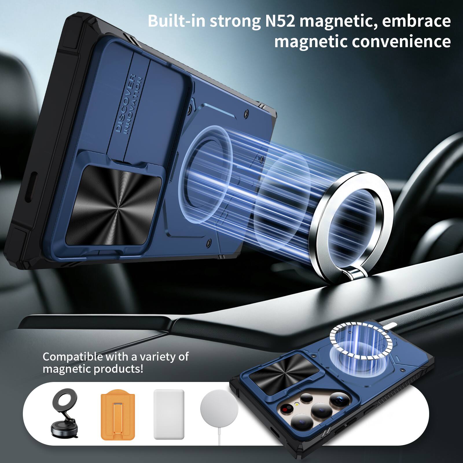 Built-in strong N52 magnetic, embrace magnetic convenience

Compatible with a variety of magnetic products!