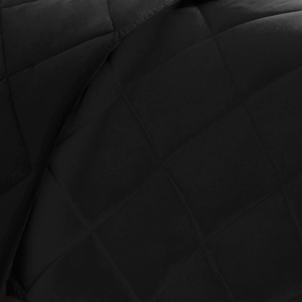 Alt View 5. Gracie Mills - Gracie Mills Vicente Reversible Diamond Quilt Down Alternative Comforter Set with 3M Scotchgard Protection - Black/Black.