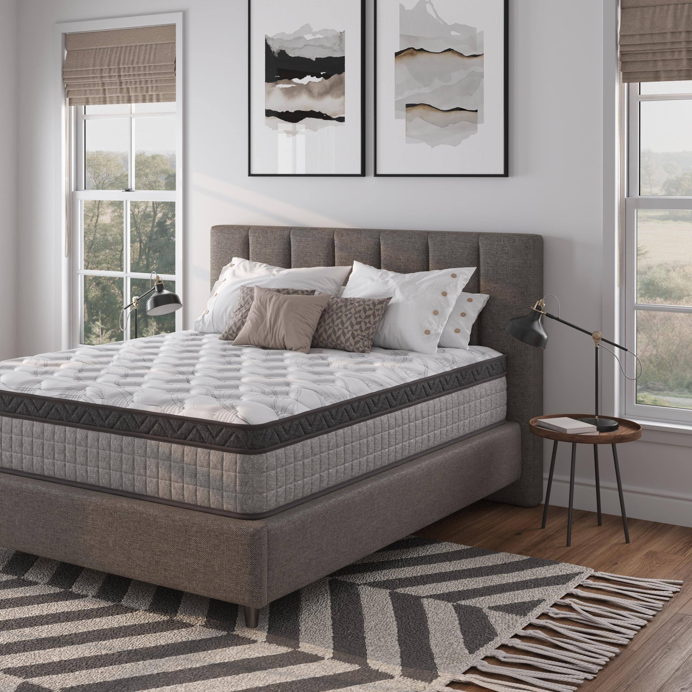 Alt View 4. Glintex - 10" Twin Hybrid Memory Foam Mattress, Cooling Gel Innerspring Design for Pressure Relief - Gray.