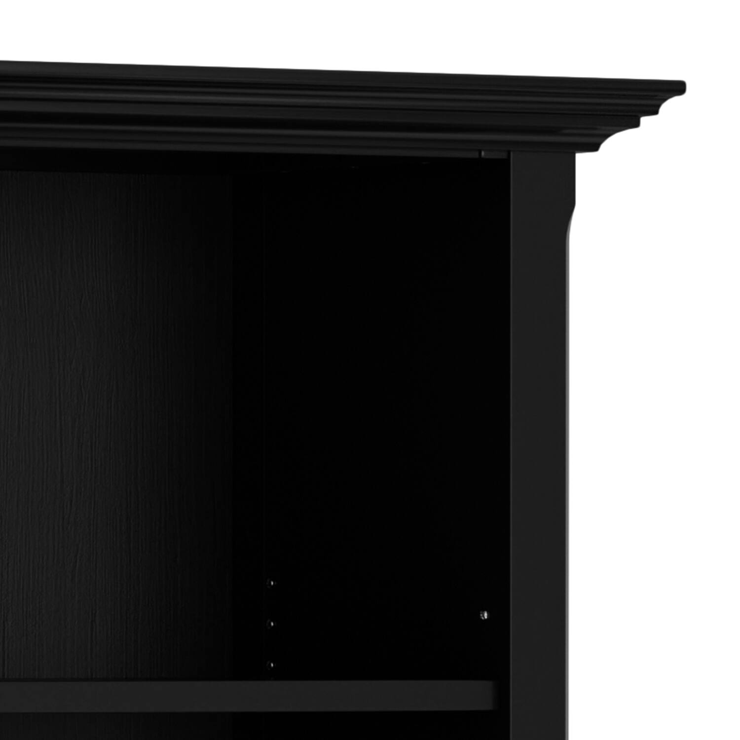 Alt View 6. Simpli Home - Amherst 24 inch Wide Solid Wood Transitional 5 Shelf Bookcase in Black - Black.