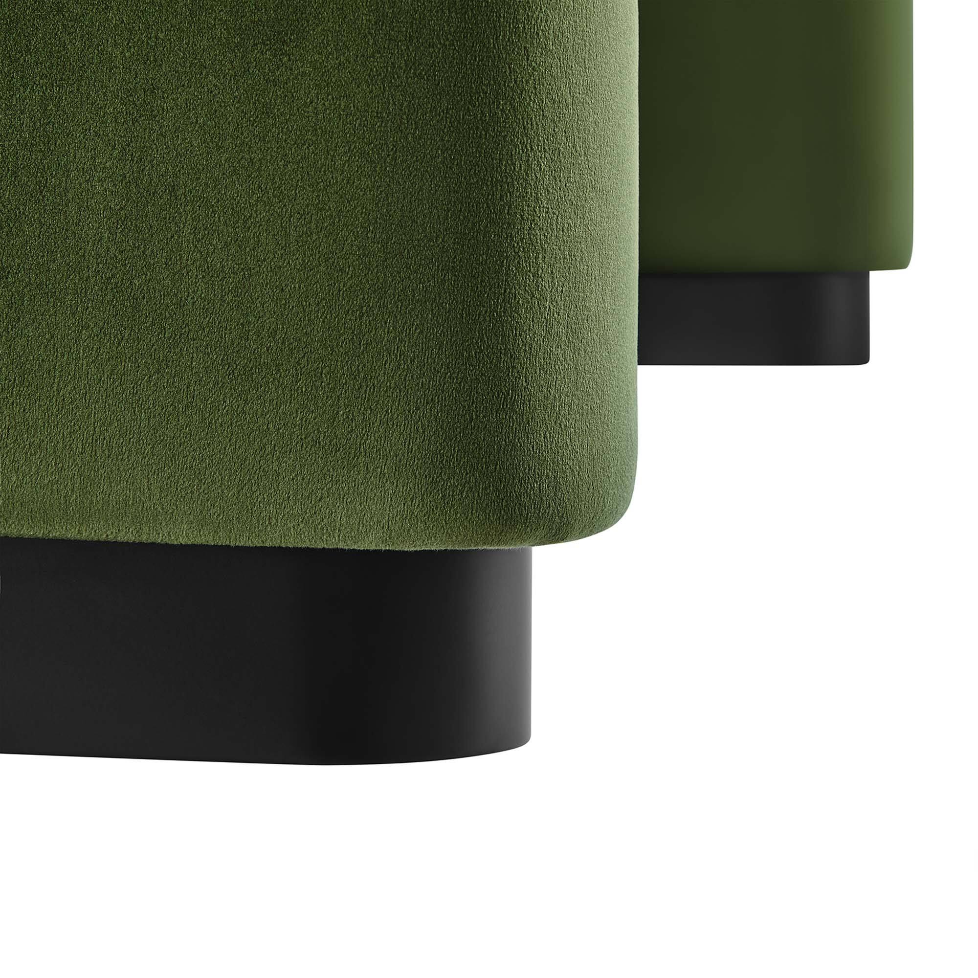 Alt View 6. Modway - Koda Performance Velvet Waterfall Ottoman by Modway - Black Moss Green.