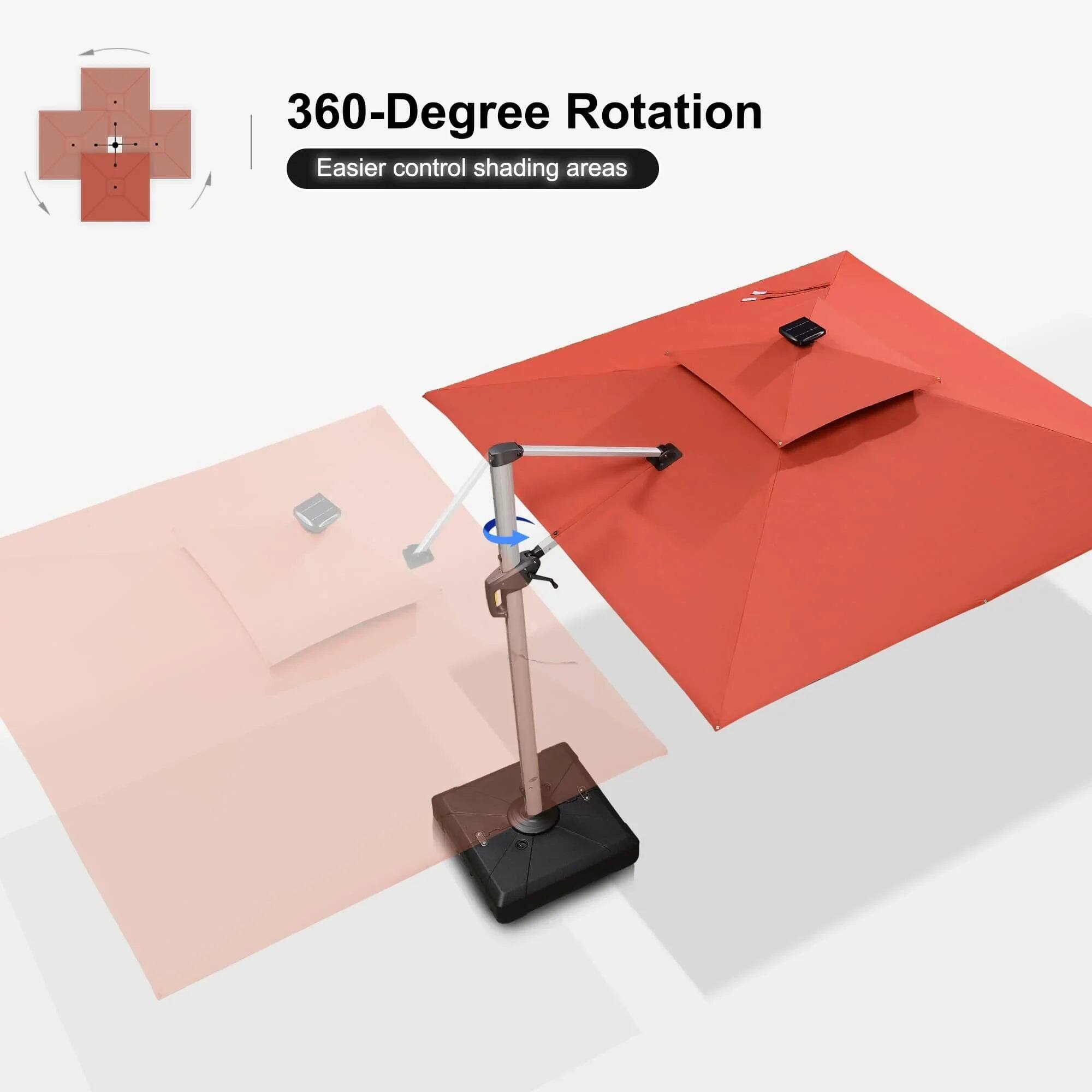 360-Degree Rotation  
Easier control shading areas