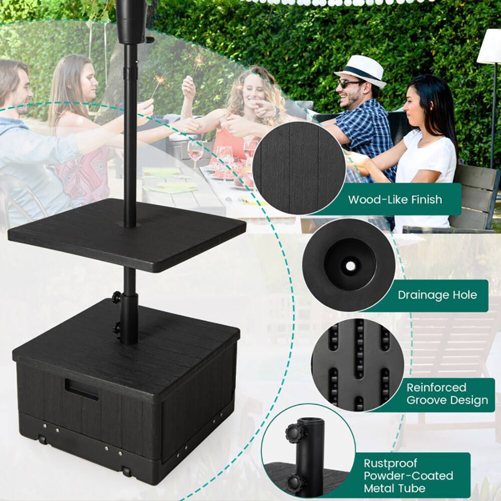 - Wood-Like Finish
- Drainage Hole
- Reinforced Groove Design
- Rustproof Powder-Coated Metal Tube