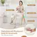 The text on the image is grouped and corrected as follows:
"Upholstered Backrest, Seat & Armrests For Ultimate Comfort: Back Support Arm Support 1 110M L Y Lumbar Support 105 Leg Support."