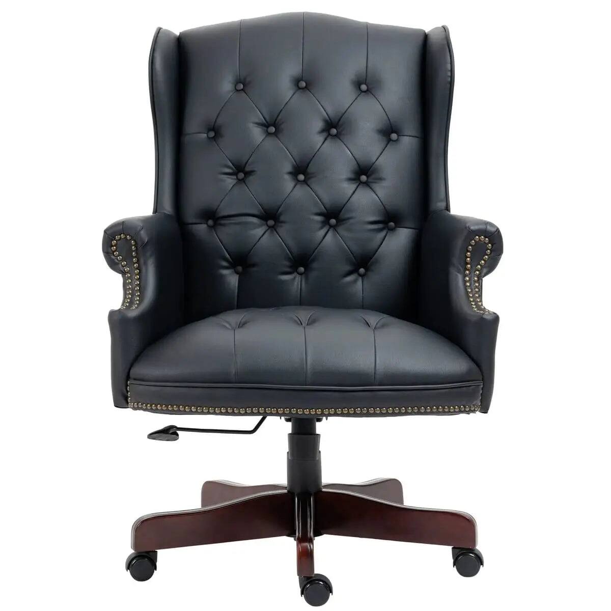 Alt View 2. Platinum-Level - Black PU Leather Executive Chair for Discerning - Black.