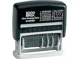 2000 Plus - Printer Line Rectangle Dater Stamp, Ink, 1 1/16" x 5/32" (011090) - Black