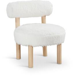 Meridian Furniture - Ambre Cream Vegan Shearling Fabric Upholstered Accent Chair - Brown