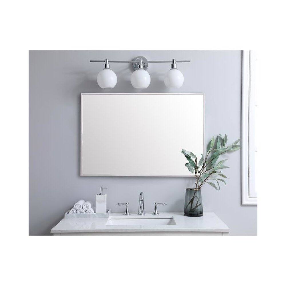 Alt View 1. Elegant Decor - Aluminum Frame Rectangle Mirror 24x36 In Silver - Silver.