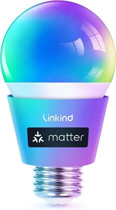 Linkind - A19 800 Lumens Smart LED Blub, Matter Compatible, Coloring Changing (1-Pack) - Multicolor