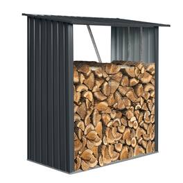 Mondawe - 3ft x 5ft Outdoor Meta Firewood Rack - Black