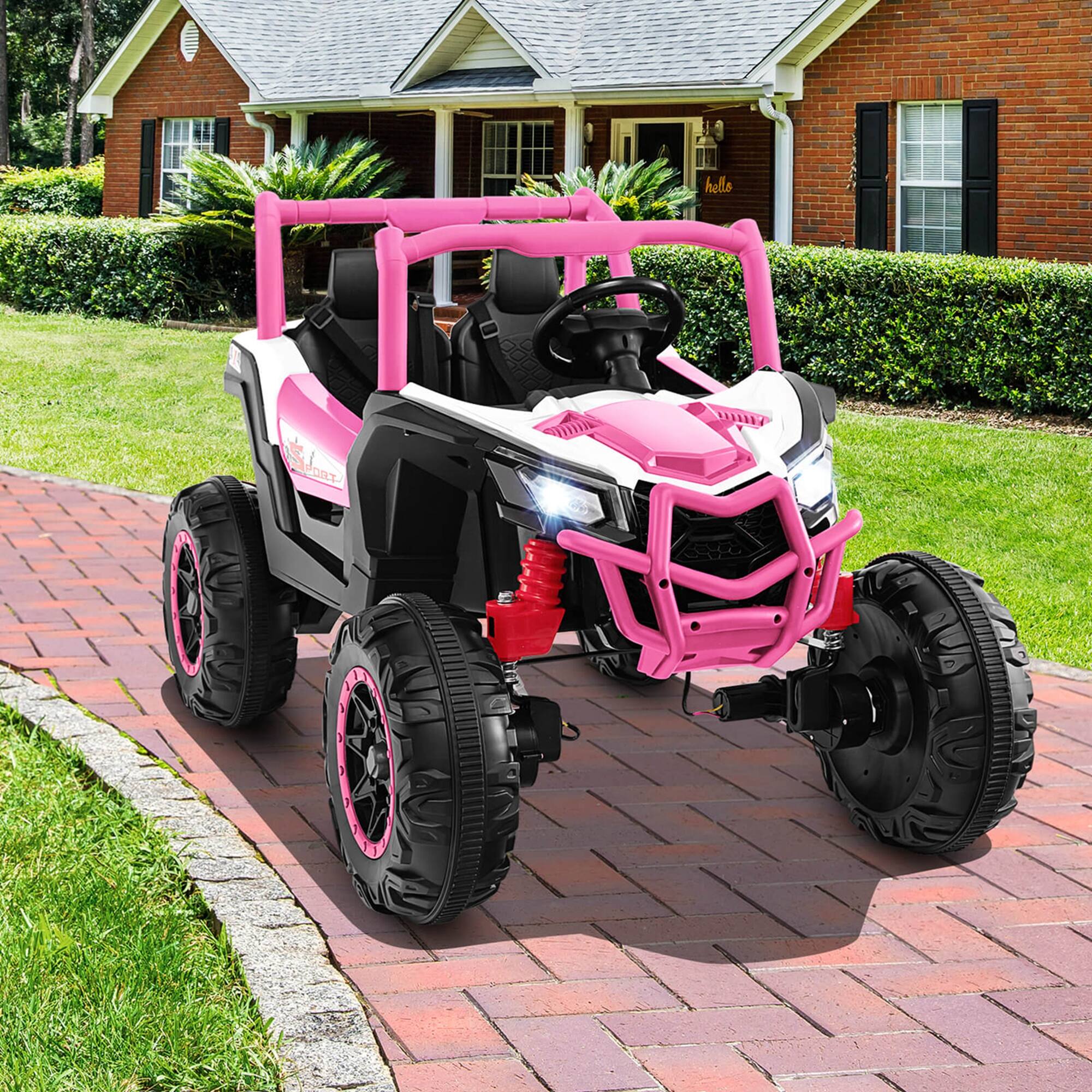 Alt View 3. Costway - Costway 24V Kids Ride on UTV with 4 x 100W Powerful Engine Remote Control High/Low Speed - Pink.
