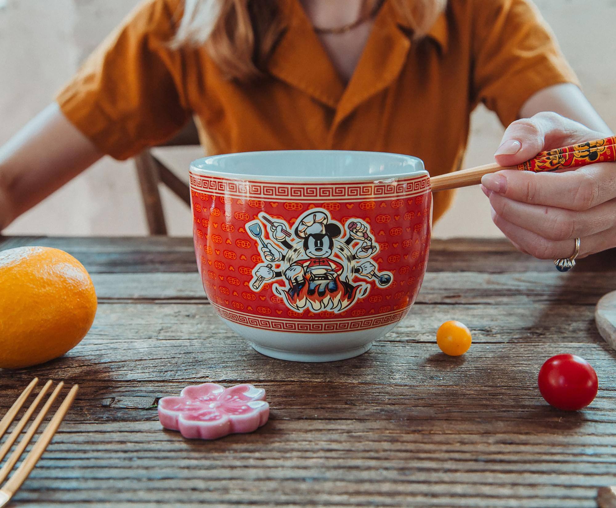 Disney Mickey Mouse Wild Wok 20-Ounce Ramen Bowl and Chopstick Set - Thumbnail 5