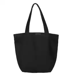Unique Bargains - Canvas Tote Bag with Zipper, 10.2"x3.9" Grocery Bag with Handles, Cute Handbag for Birthday Gifts DIY - Black