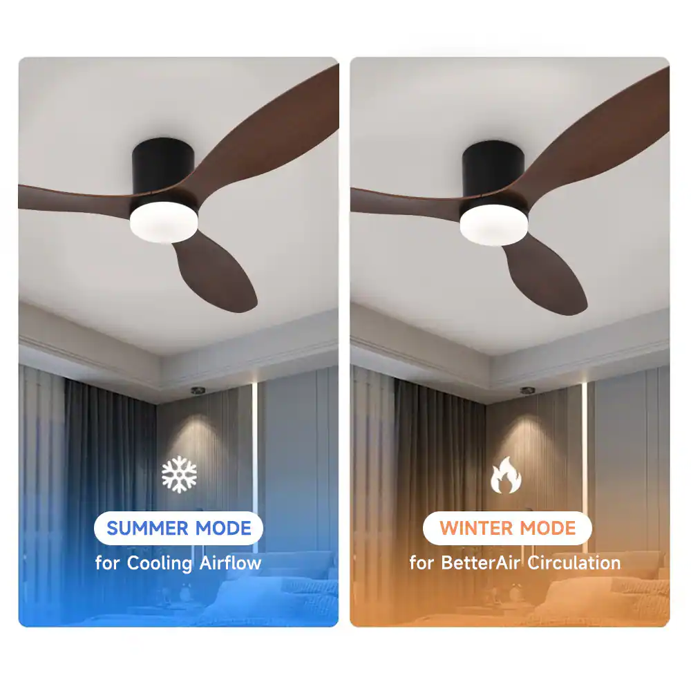 SUMMER MODE  
for Cooling Airflow  

WINTER MODE  
for Better Air Circulation