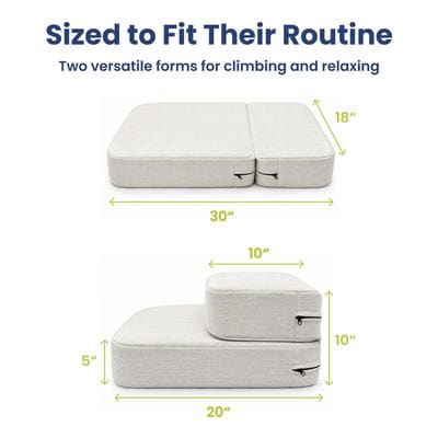 Sized to Fit Their Routine  
Two versatile forms for climbing and relaxing  

18"  
30"  
10"  
5"  
10"  
20"