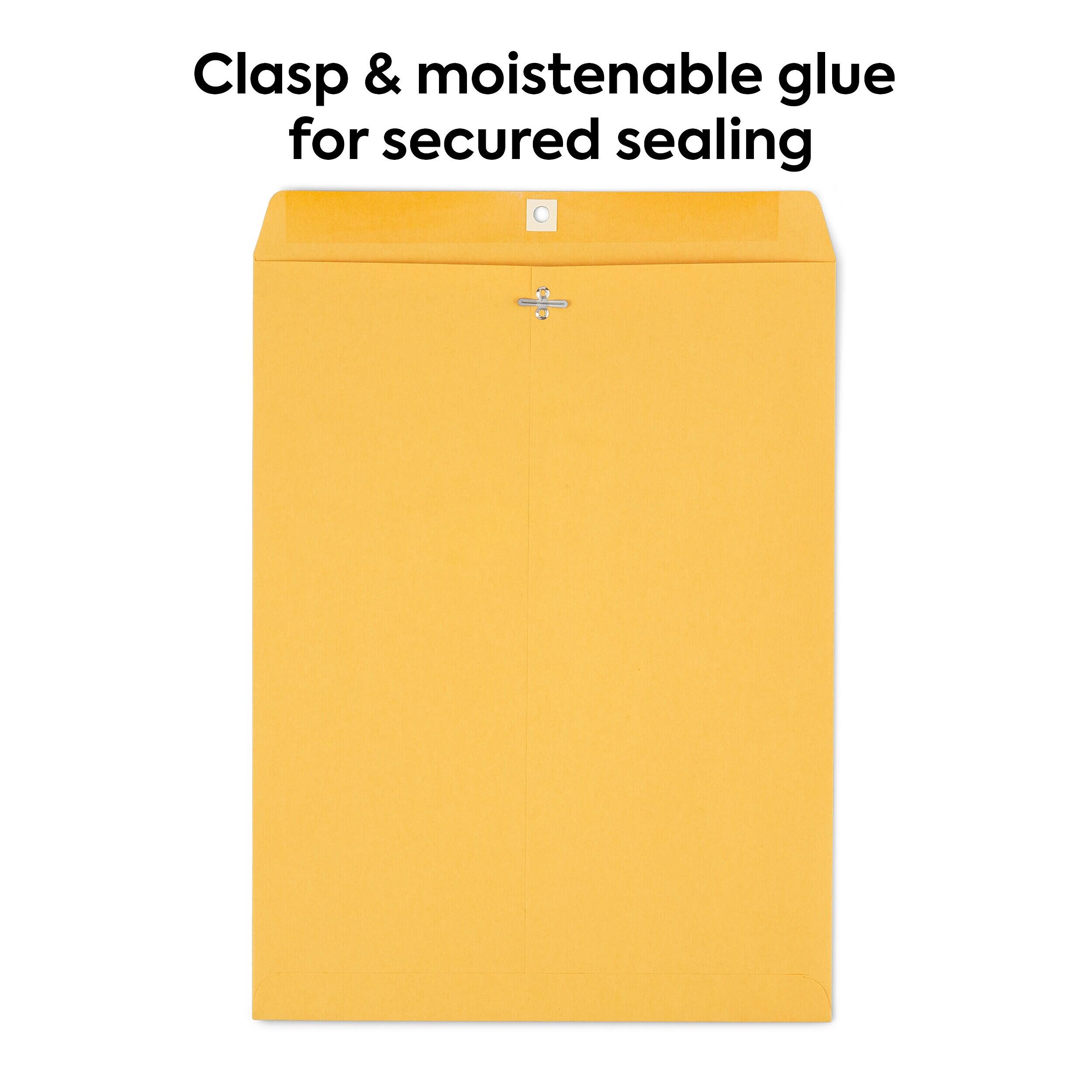 Clasp & moistenable glue for secured sealing