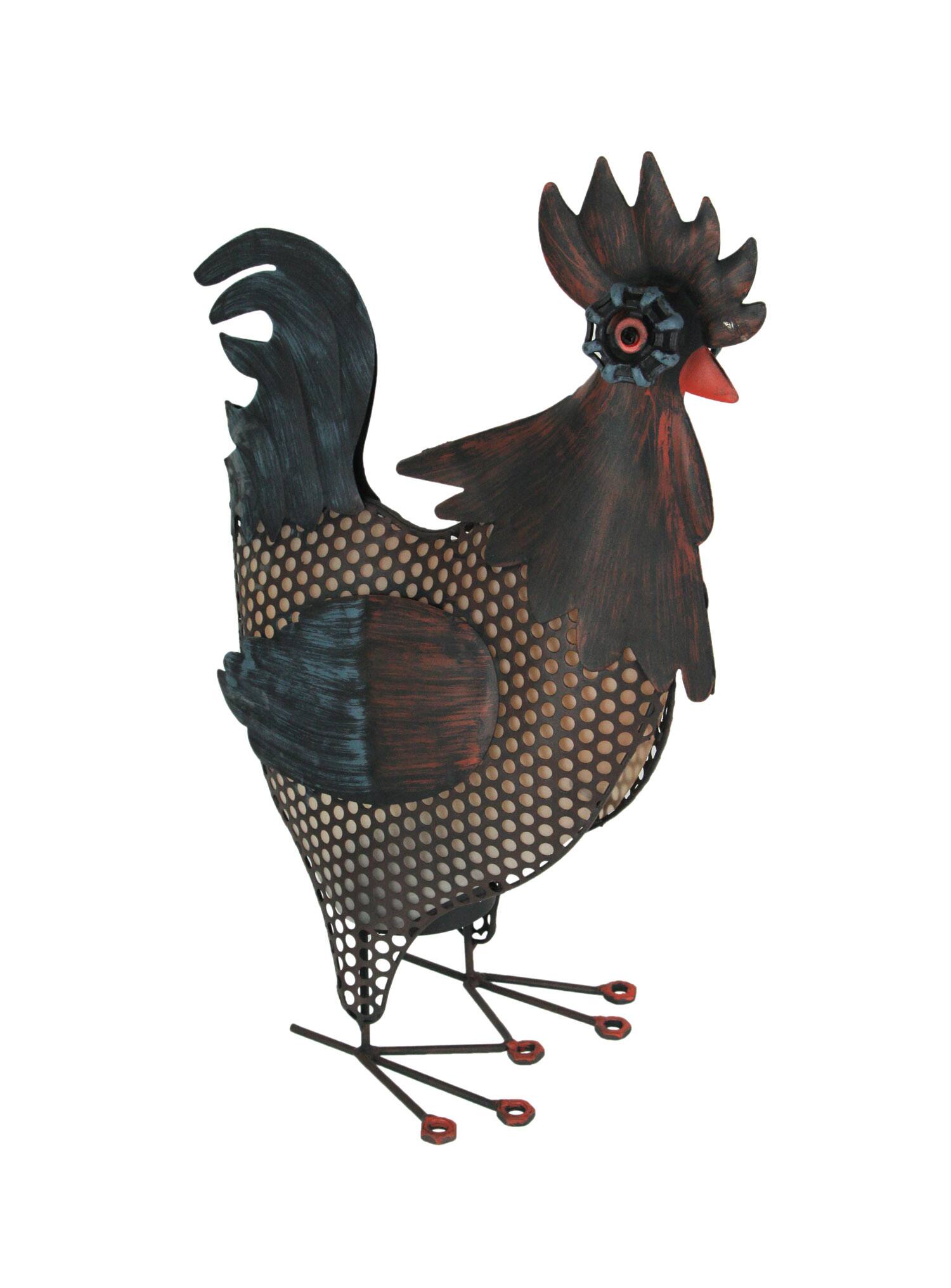 Alt View 1. Things2Die4 - Industrial Farmhouse Brown Metal Rooster Battery Powered Accent Light - Multicolored.